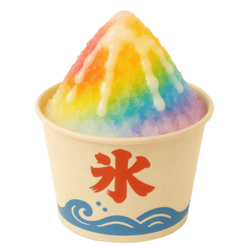 Vibrant Rainbow Kakigri with Creamy Condensed Milk png