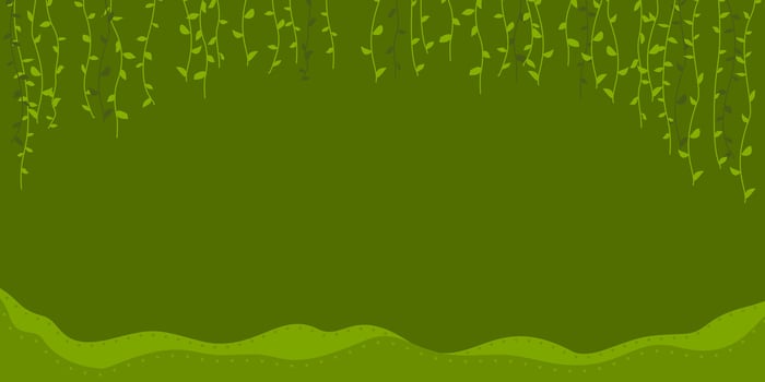 Wallpaper of vines on green background. Designed to look like display with hanging down leaves. vector