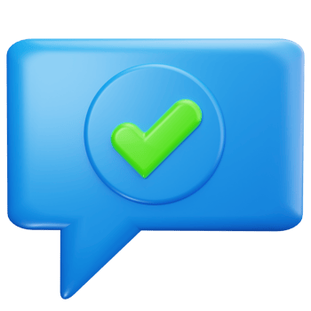 3D Icon Approved Chat Bubble png