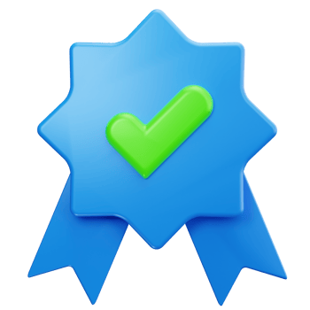 3D Icon Quality Badge Approved Symbol png