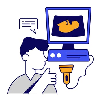 Modern design icon of ultrasound flat outline vector