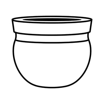 cauldron icon over white background, silhouette style concept, illustration vector