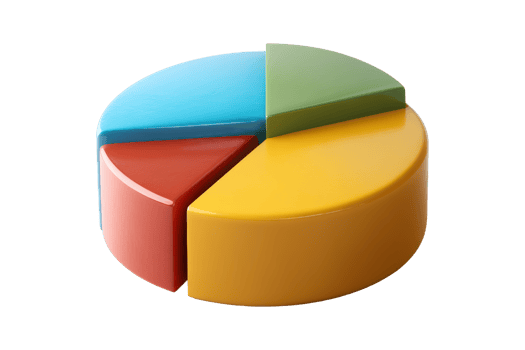 Colorful pie chart data visualization png