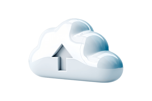 Top-down cloud upload graphic png