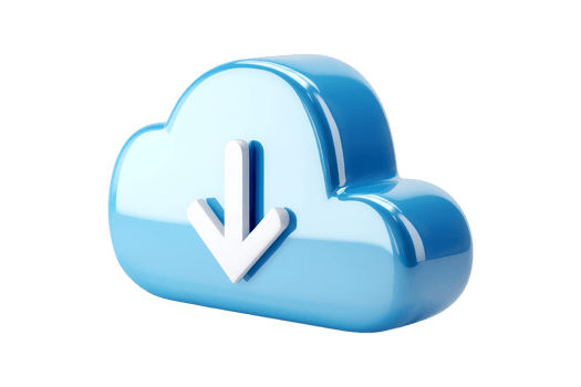 Digital cloud download graphic png