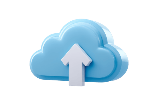 Tech cloud upload icon perspective png
