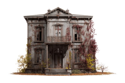 Urban abandoned house atmosphere png