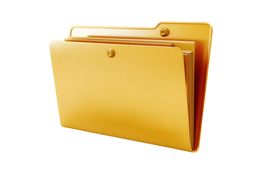 Professional close-up organized files png