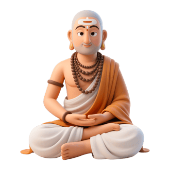 3D Cartoon of a Meditating Hindu Priest. Guru Purnima celebration png