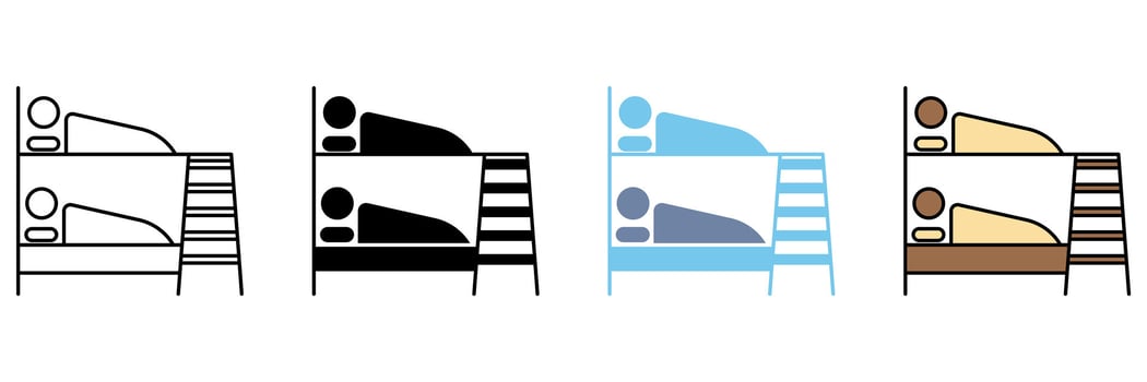 BUNK BED concept line icon. Simple element illustration. vector