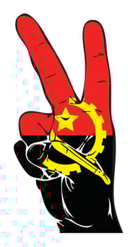 Angola flag as a peace symbol on a white background vector