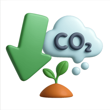 Simple 3D Greenhouse Gas Reduction Concept Plant Icon png