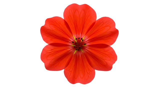 Isolated Red Flower Bloom with Transparent Background and Detailed Petals png