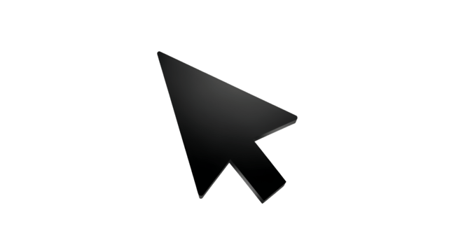 Grey arrow shaped computer cursor over transparent layout png