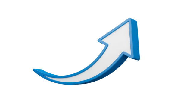 Blue Upward Arrow Symbolizing Growth on Transparent Background png