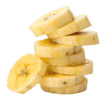 A stack of Banana slices with a transparent background, stacked unevenly png