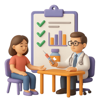 Simple Design of Clinical Trial Process in 3D Illustration png