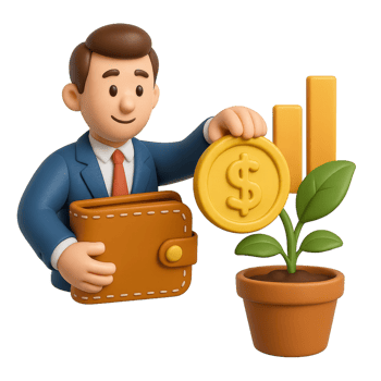 Entrepreneur's Journey to Success with Simple Financial Growth png