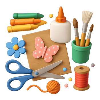 Colorful 3D Craft Supplies for Fun DIY Projects and Simple Activities png