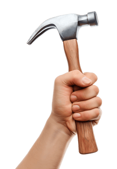 Hand Holding Claw Hammer for Construction for Labor Day Isolated on Transparent Background png