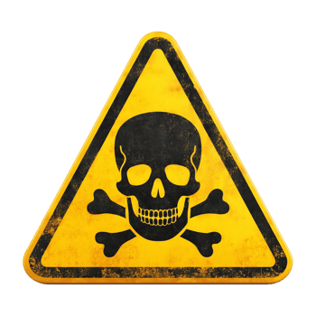 Skull and Crossbones Danger Sign Isolated on Transparent Background png