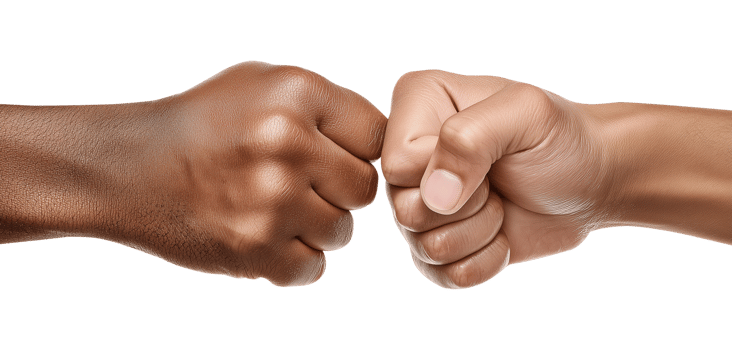Two Hands Fist Bump or Bro Fist Gesture Isolated on Transparent Background png