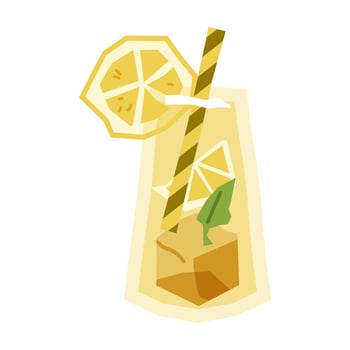 Lemon Drink in Glass Illustration vector