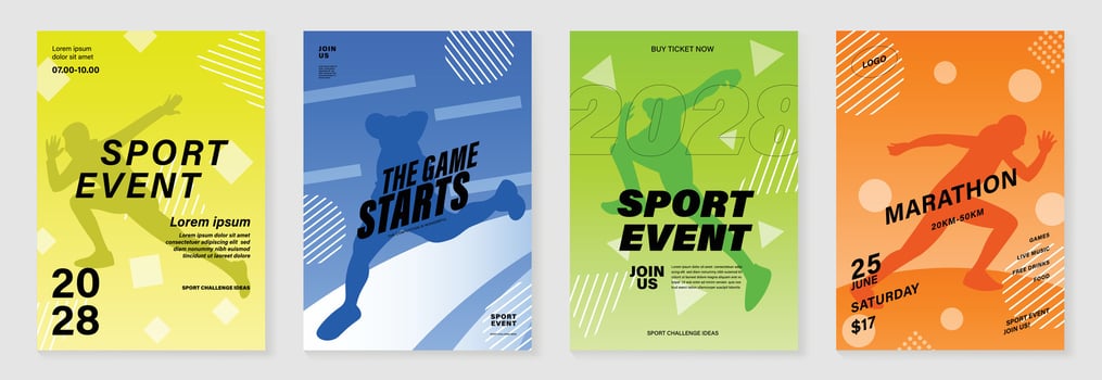 Sport event poster design background . vector