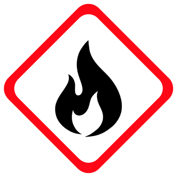 Flammable Liquid Safety Sign - GHS Hazard Symbol in Red Diamond Shape png