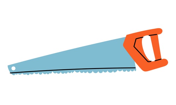 hacksaw for wood. An isolated illustration. Gardening and construction equipment. Seasonal work. A product for agricultural crops. Suitable for ecology, garden, cleaning, household, packaging design vector