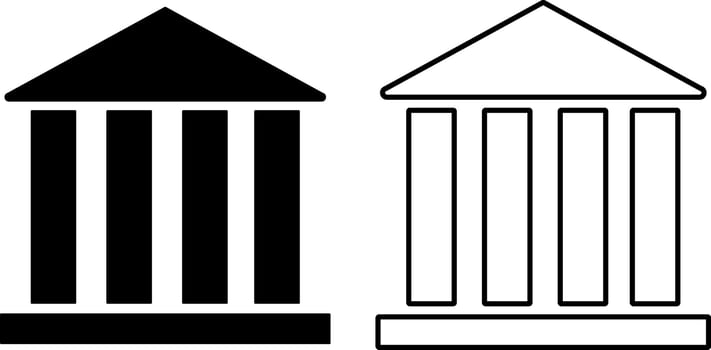bank icon. court signs. Museum or university symbol. parliament building with columns. symbolizing the government vector