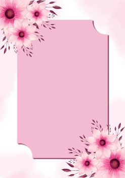 Lovely Watercolor Pink flowers background png