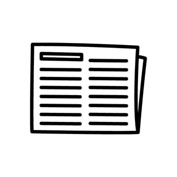 Open newspaper page outline icon vector