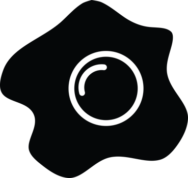 Black And White Icon Representing A Fried Egg. png