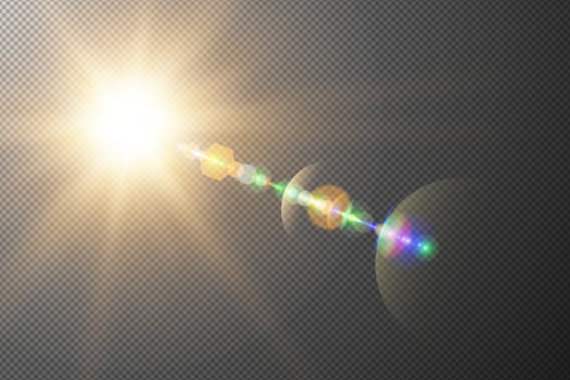 Realistic sun flare vector