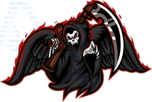 Shadow's Edge Grim Reaper Gaming Emblem vector