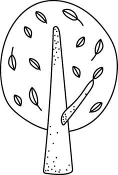 Doodle Tree with Leaves vector
