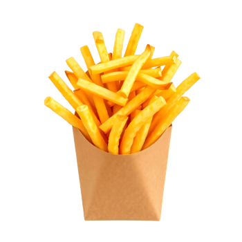 French fries in a paper box png