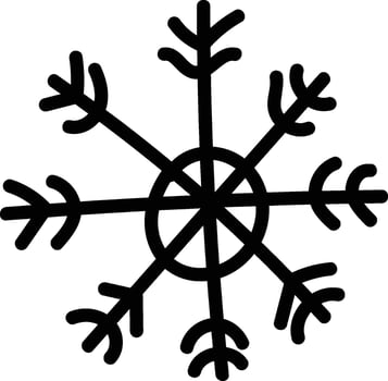 Geometric Snowflake Outline vector