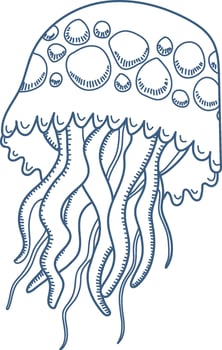 Line Art Jellyfish Drawing vector