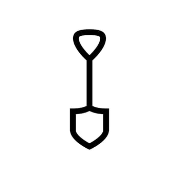 A black and white image of a shovel vector