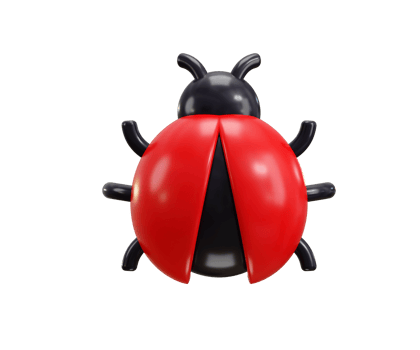 Bug beetle icon 3d render concept of Find errors, computer software bug icon illustration png