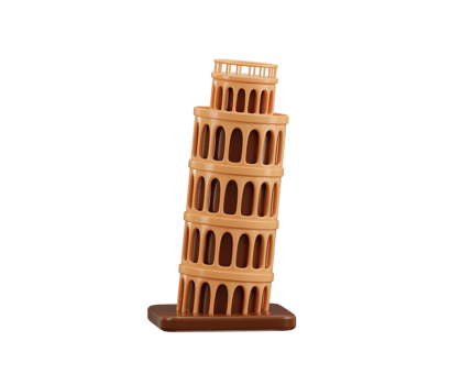 Leaning tower of Pisa 3d render concept of European historical architecture tower of Pisa global landmark illustration png