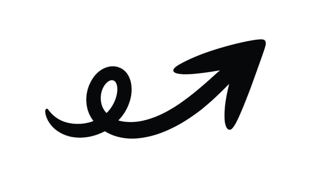curve arrow icon silhouette on white background vector