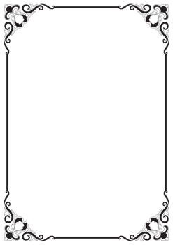 Gray and black frame, vintage lines, rounded corners, abstract decoration, book cover, wedding card, transparent background png