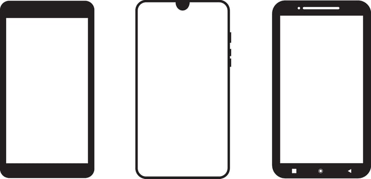 Mobile phone icon set illustration on white background vector