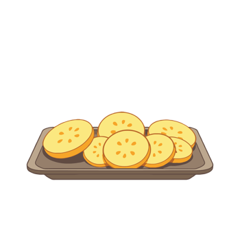 Dried Orange Fruit Slices on a Tray png