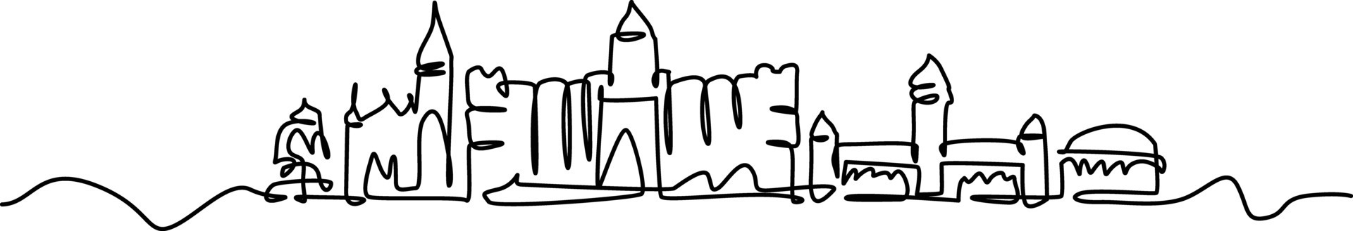 Chennai City Landmark Line Art vector