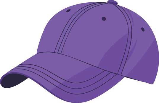 Purple baseball cap illustration with white background for casual wear and sports accessories design vector