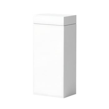 White rectangular box mockup isolated on transparent background png